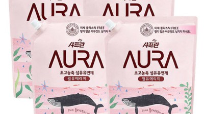아우라 섬유유연제 솔직 후기: 향긋한 봄 빨래의 비밀🤫