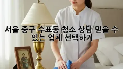 서울 중구 수표동 청소 상담: 믿을 수 있는 업체 선택하기