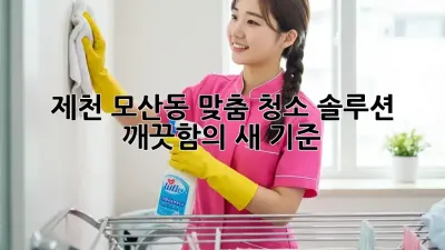 제천 모산동 맞춤 청소 솔루션: 깨끗함의 새 기준